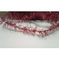 Very fine Vintage Christmas tinsel - pink/red 5,2m