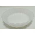 Small vintage Arcopal milk glass pie plate