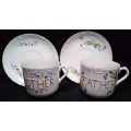 Vintage `Father` & `Mother` teacups
