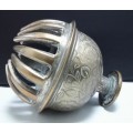 Rather large Vintage Brass Indian / Tibetan Elephant Claw Bell with etched leaves