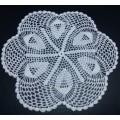 Losely crocheted vintage doily - white