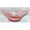 Vintage Indonesian pink glass bowl with koi fish