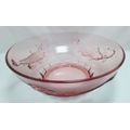 Vintage Indonesian pink glass bowl with koi fish