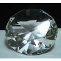 Large glass `diamond` paperweight