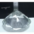 Large glass `diamond` paperweight