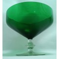 Beautiful vintage green glass footed bowl