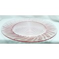 Large vintage soft pink glass plate