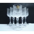 Stunning Vintage Crystal d arques Sherry glasses in original box
