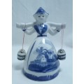Vintage Delft milk maid bell