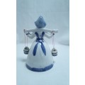 Vintage Delft milk maid bell