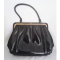 Vintage Dubarry Modelle 1960`s black patent leather handbag