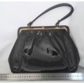 Vintage Dubarry Modelle 1960`s black patent leather handbag
