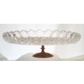 Heavy vintage glass footed dish