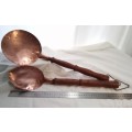 Two Vintage copper handmade spoons