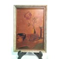 Vintage marquetry picture - amazing wood inlay detail