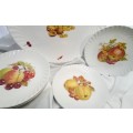 Serving platter and 6 Vintage Harvest Fruit Salad/Dessert Plates by Burleigh Ware
