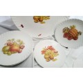 Serving platter and 6 Vintage Harvest Fruit Salad/Dessert Plates by Burleigh Ware