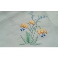 Beautiful small vintage hand embroidered table cloth
