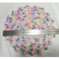 Vintage hand crocheted multi coloured doily