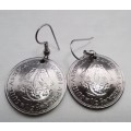 South Africa penny earrings silver colour