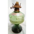 Beautiful vintage green glass Chianti wine bottle lamp base
