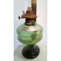 Beautiful vintage green glass Chianti wine bottle lamp base