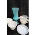 Lot of vintage milk glass items