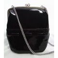 Lovely vintage black patent leather Mam`selle small handbag