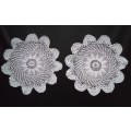 Two lovely Crocheted doilies - about 20cms across