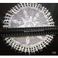 Magnificent beaded hand crocheted doily/jug cover - about 23cms across