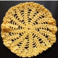 Cute yellow hand crocheted doily - about 18.5cms across