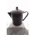 Quite unusual Vintage dark blue speckle ware enamel coffee pot