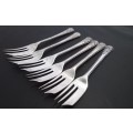 Six pretty vintage EPNS cake forks