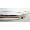 Lovely round glass and silver serving tray - quite heavy