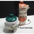 Two cute vintage ceramic canisters