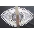 Two lovely crocheted Vintage white oval doilies