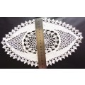 Two lovely crocheted Vintage white oval doilies