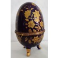 Vintage Acko Porcelain Egg Trinket Box-Royal Blue nr. 2