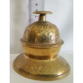 VINTAGE INDIAN BRASS CLAW BELL WITH BOWL / RECEIVER