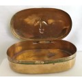 Vintage Trench Art Royal Navy Brass Large Snuff Box