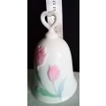Vintage Porcelain Pink Flowers Bell - Japan