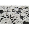 Lovely white square hand crocheted vintage doily