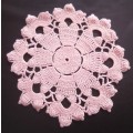 Lovely pink hand crocheted vintage doily