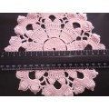 Lovely pink hand crocheted vintage doily