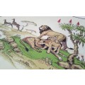 Kruger park - Excellent condition vintage tray cloth - lions