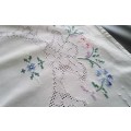 Beautiful cross stitch embroidered vintage tray cloth