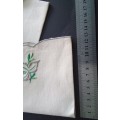 Six stunning vintage embroidered serviettes