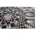 Stunning large vintage beige crocheted doily