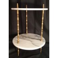 VINTAGE BRASS & MARBLE TABLE 2 TIER  NR.1