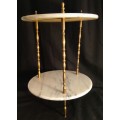 VINTAGE BRASS & MARBLE TABLE 2 TIER  NR.2